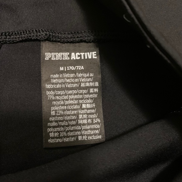 Victorias Secret PINK Active Black Multicolor Leggings PANTS Pockets size M - Picture 7 of 12